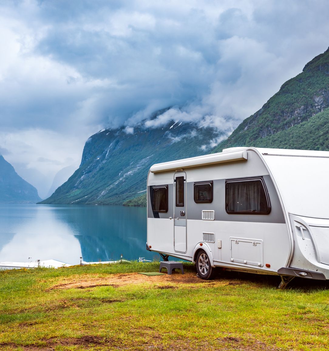 Camper on a lake